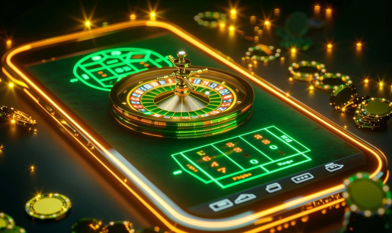 Roda roulette live dengan lampu LED dan sistem pembayaran otomatis di ello slot